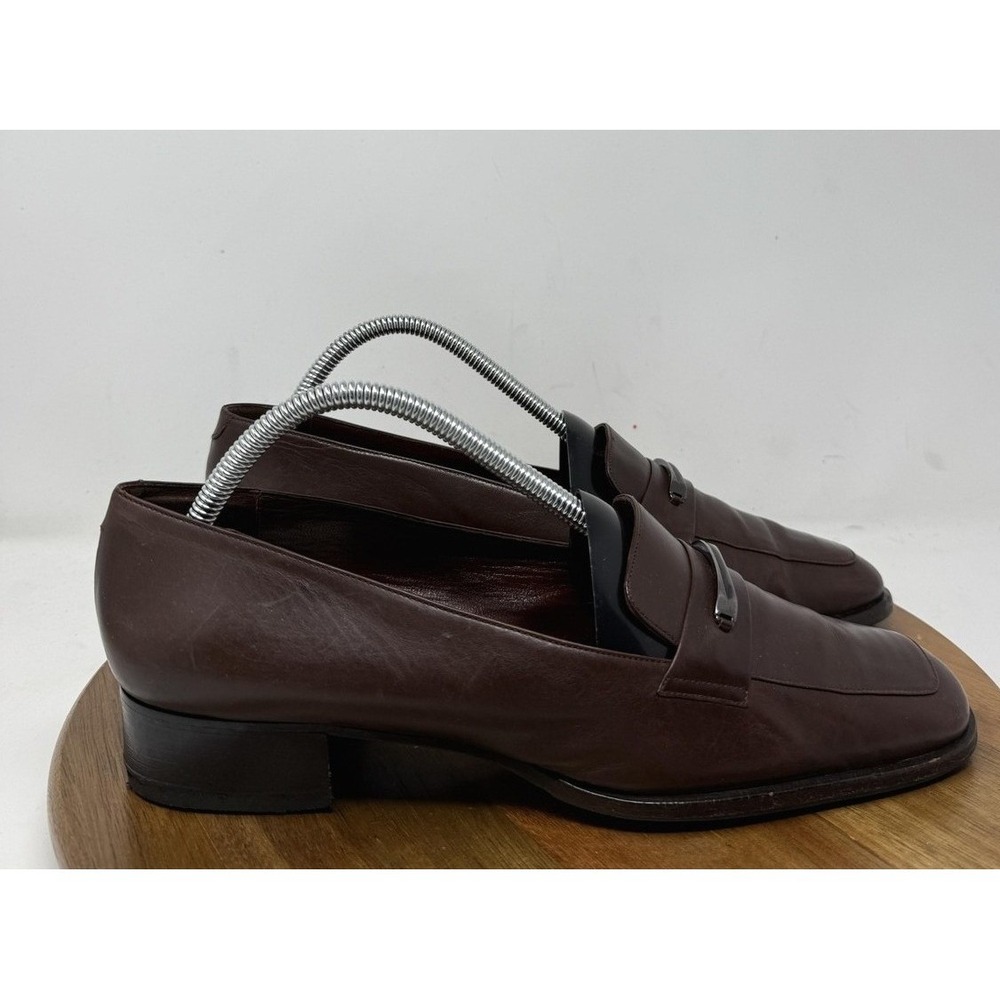 Bally Shoes Mens Size 10.5 Brown Leather Metal Bit‎ Loafers Dress Slip On Vibram